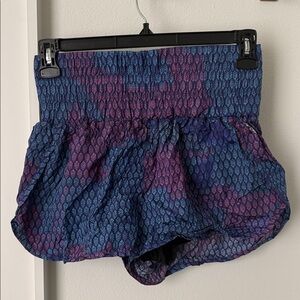 FP Movement by Free People Blue and Purple Patterned Shorts